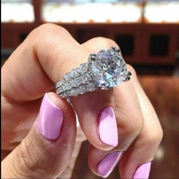 New Women’s 925 Silver Diamond Lady Women’s Ring - Picture 3 of 4